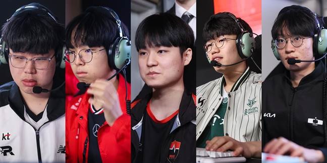 왼쪽부터 KT 웨이 한길 T1 사이퍼 김유준 NS 크랙 노지성 BRO 함박 함유진 DK 베르 이준민  제공 KeSPA